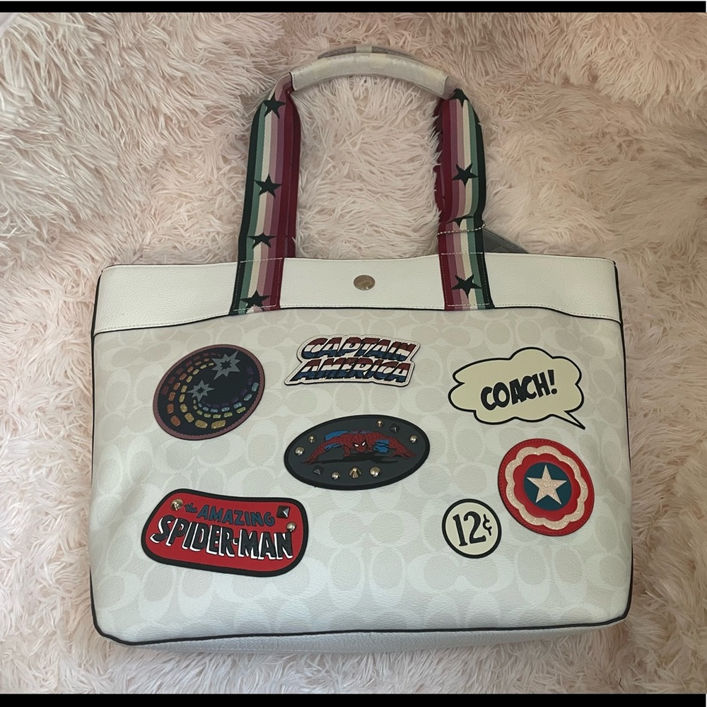 Coach x Marvel Patchwork Tote NWT
